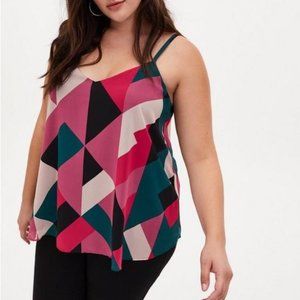 NWOT women’s Torrid Sophie Multi Colorblock Chiffon Swing Cami 1 1X 1XL 14 16